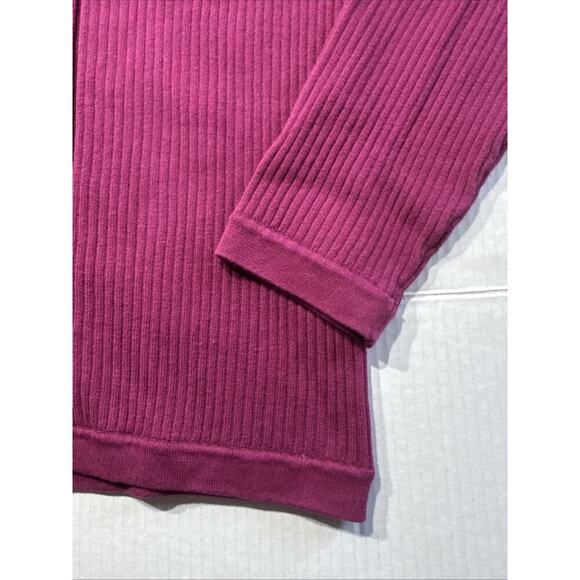 Cezani Large V-Neck Knit Maroon Sweater Pima Cotton Nylon - Picture 5 of 9